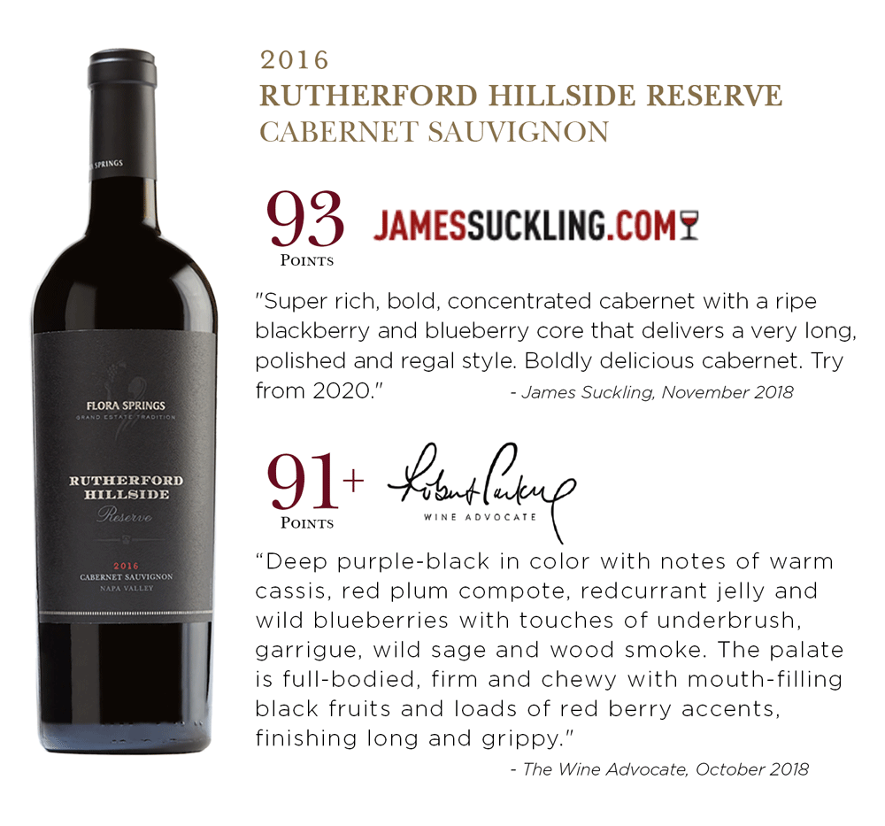 2016 Rutherford Hillside Cabernet Sauvignon Accolades