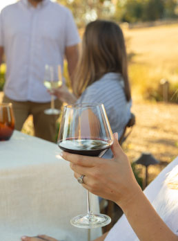 Flora Springs Club Members enjoying their wine.