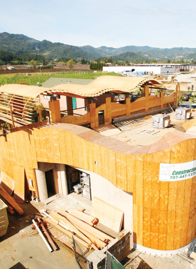 Construction of the Tasting Room.