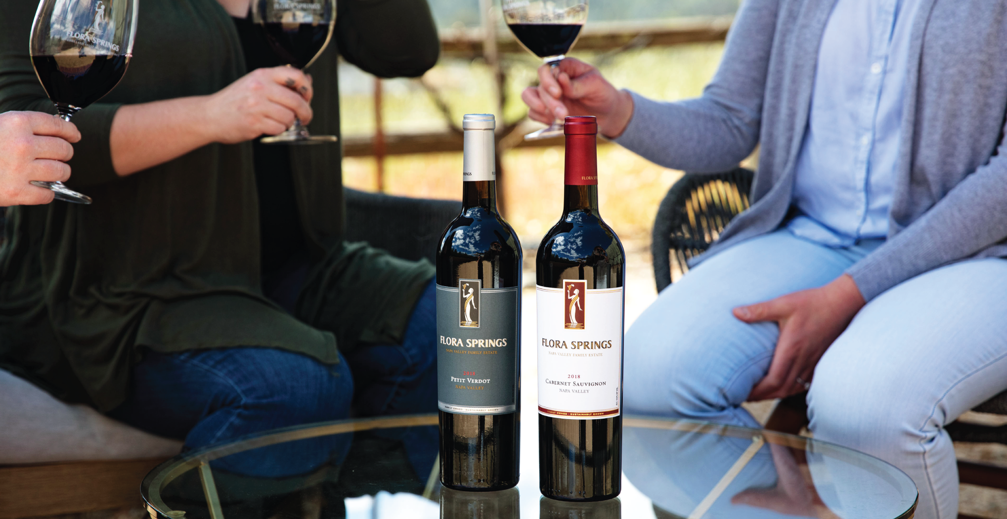People enjoying a Napa Valley Flight.