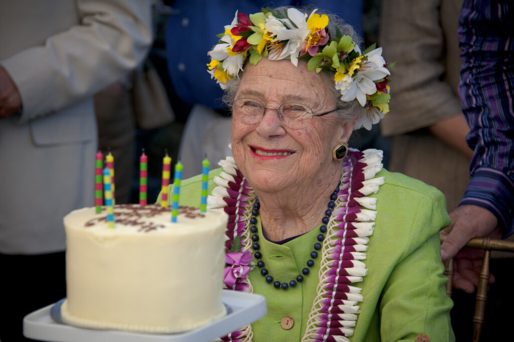 Flora Komes celebrating her 100th birthday.