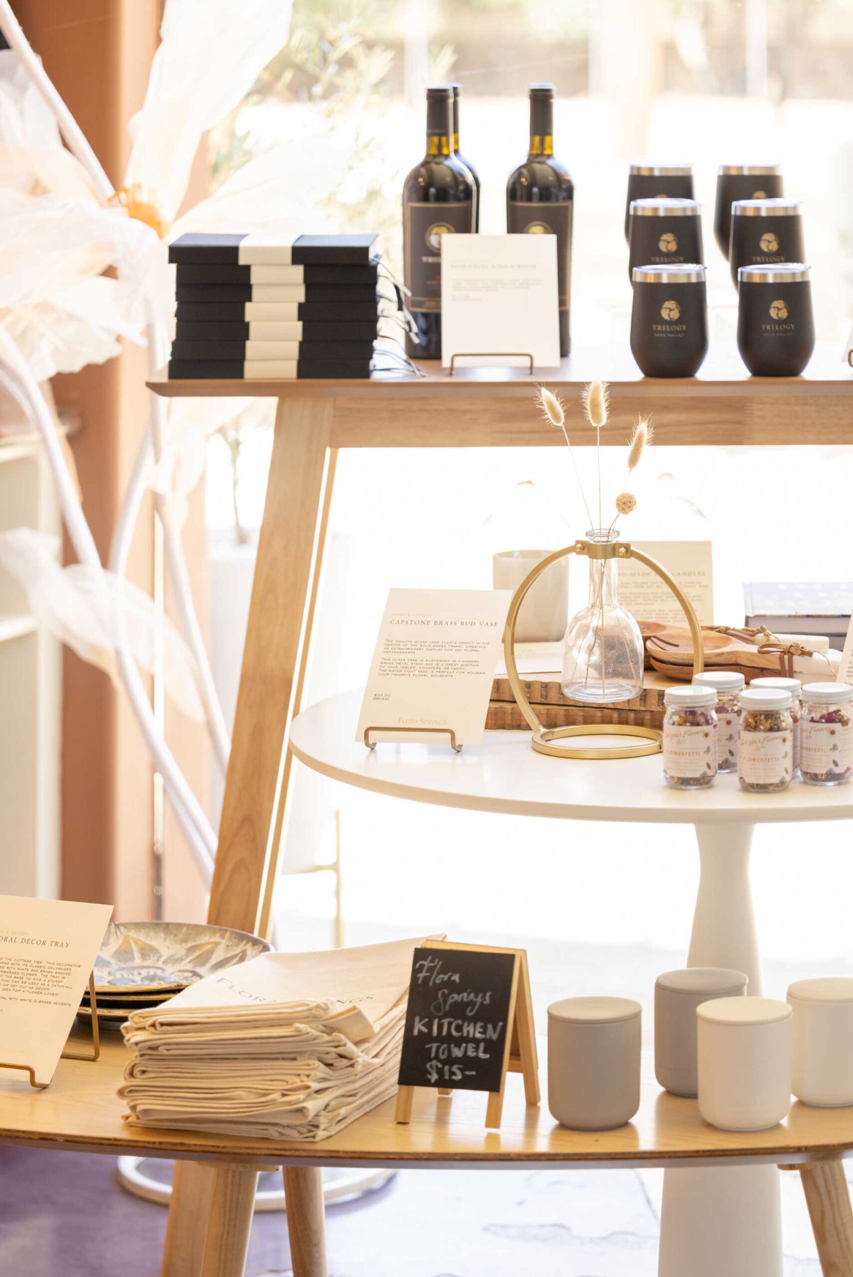 Shop Merchandise at Flora Springs Tasting Room Napa Valley