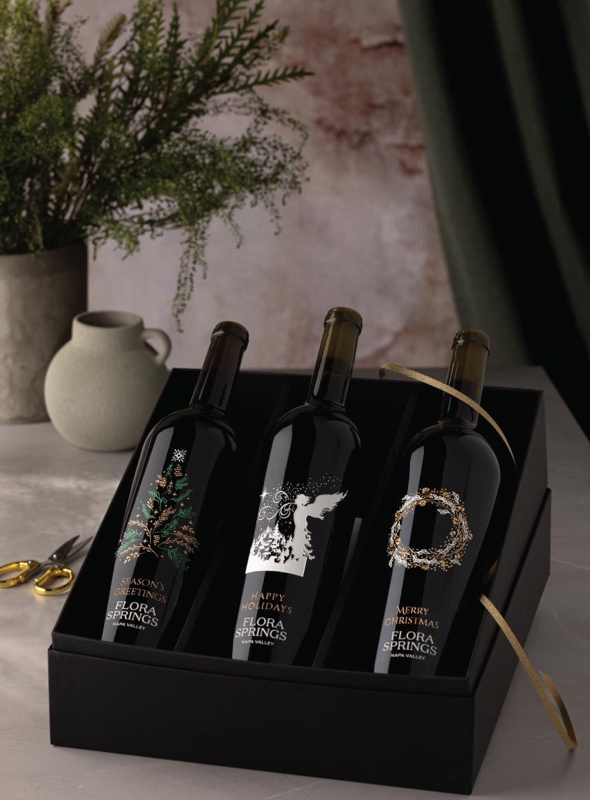 Holiday Etched Wines from Flora Springs Napa Valley